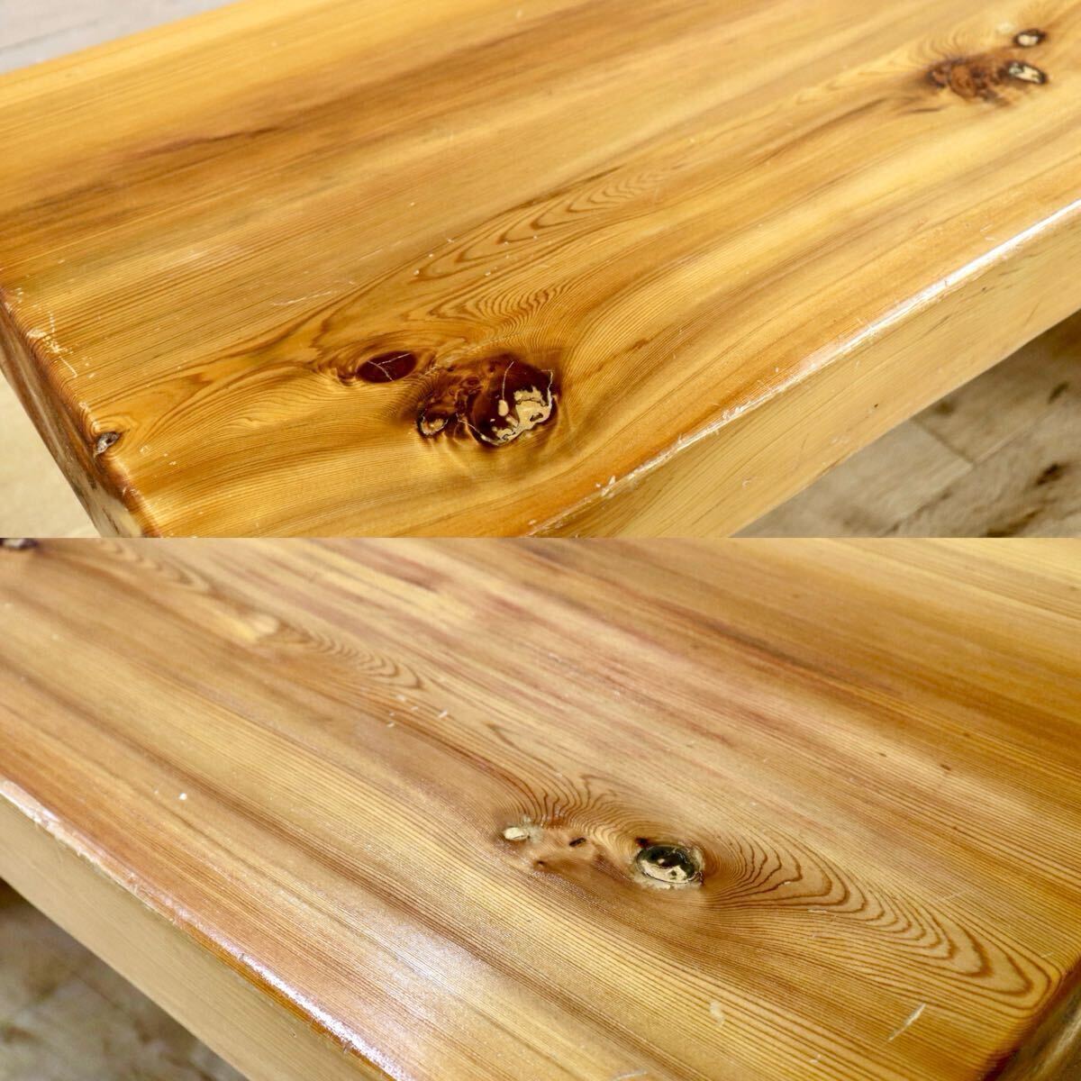 GMIH212○工房家具 杉無垢材 ベンチ 腰掛け 椅子 スツール 飾り台 和家具 和モダン アンティーク レトロ 古民家