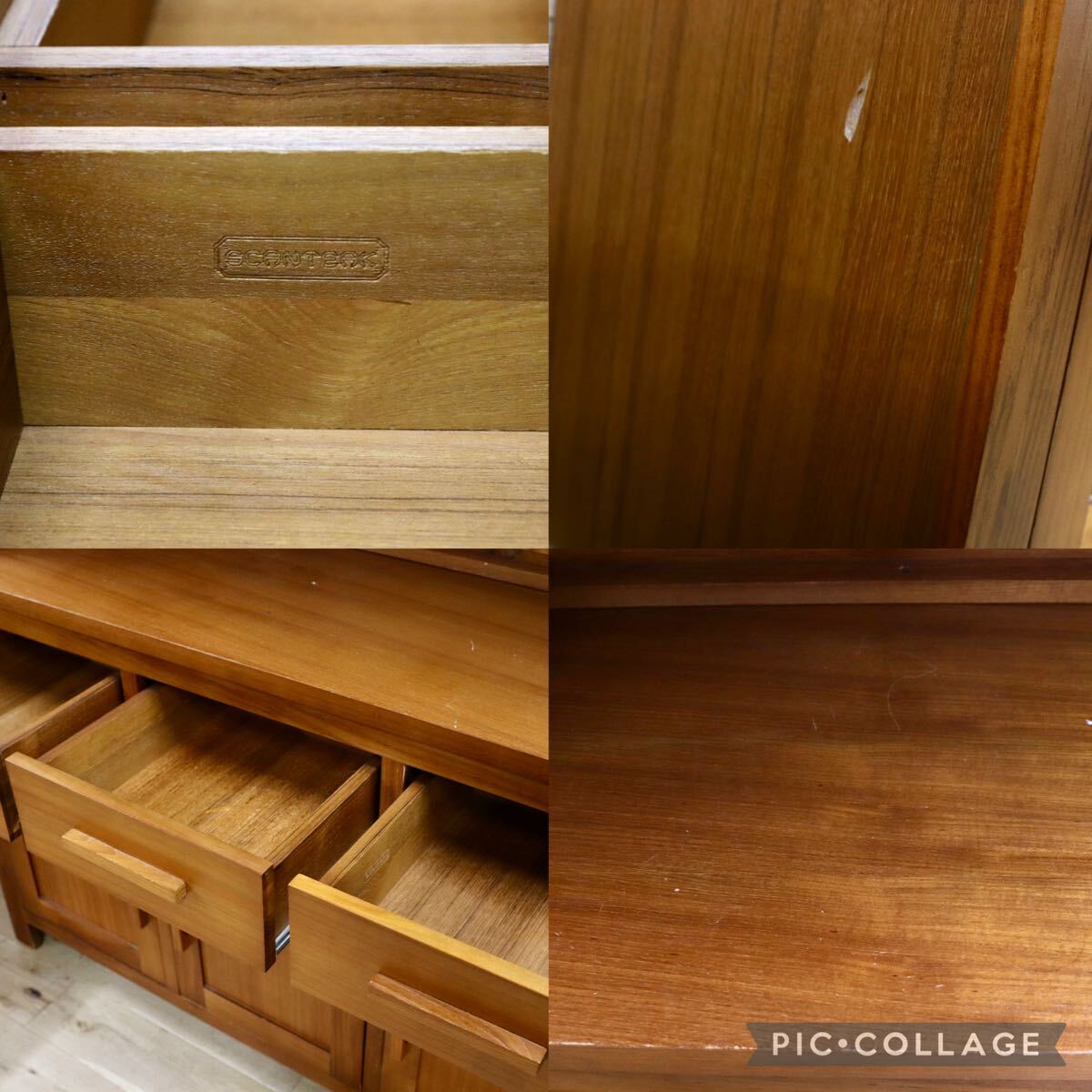 GMIK572○SCANTEAK / スキャンティーク 食器棚 カップボード 水屋棚 キャビネット リビングボード チーク材 北欧スタイル 廃番