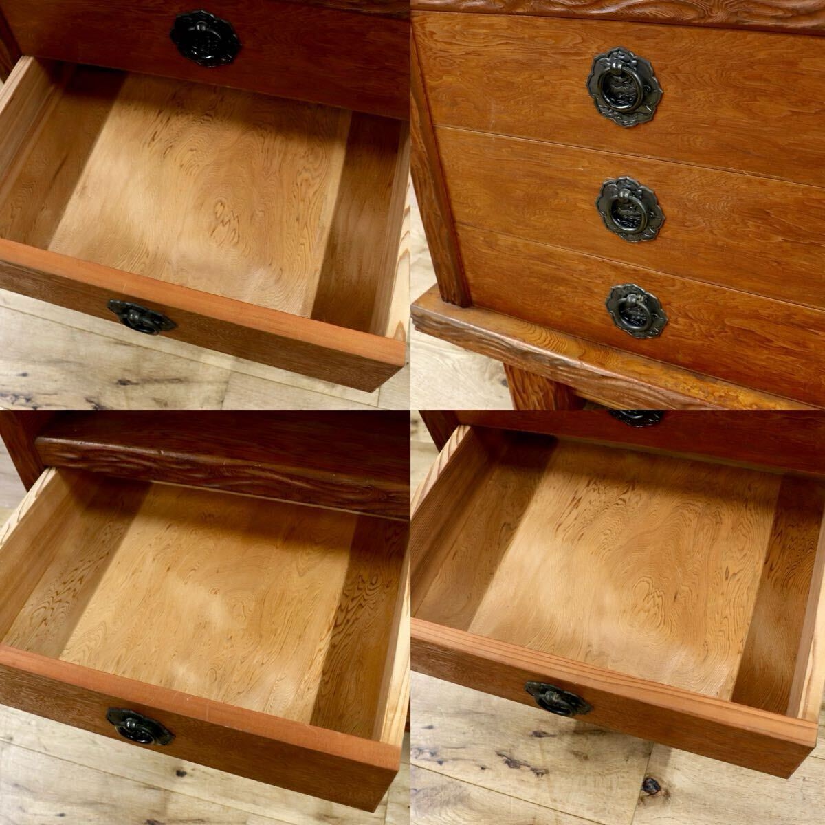 GMIH280○世界遺産屋久杉 茶棚 サイドボード リビングボード 飾り棚 キャビネット 和家具 レトロ アンティーク 座敷 和室 煎茶道具