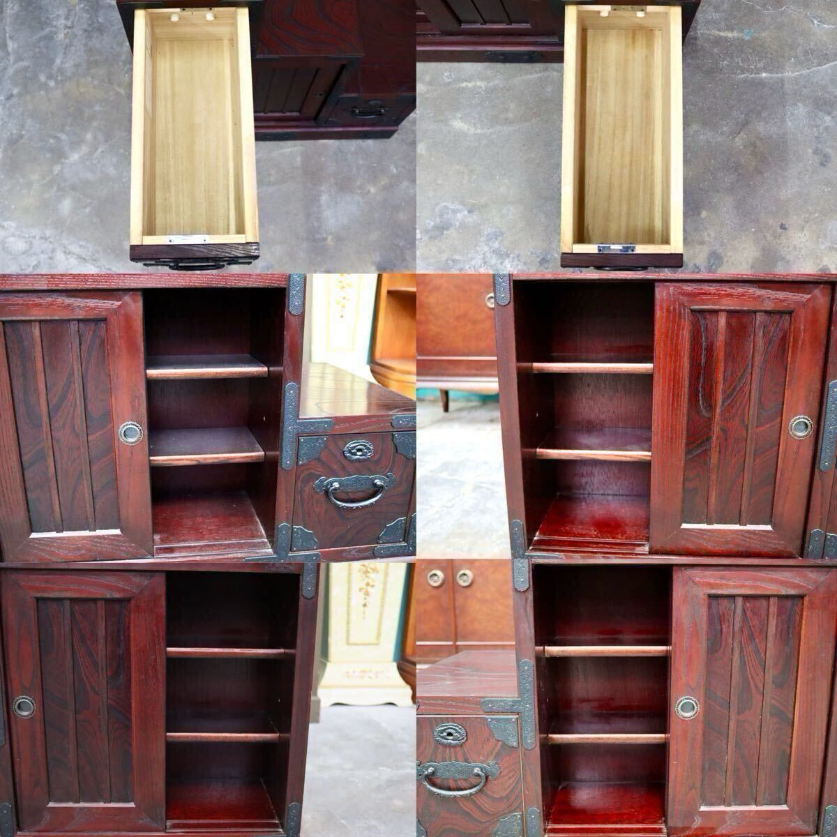 GMIH321C○筑後民芸 階段箪笥 両面 時代箪笥 和家具 和モダン 和室 座敷 古民家 チェスト 整理箪笥 引き出し収納 アンティーク レトロ