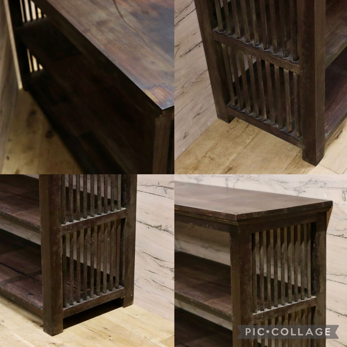 GMIK730○和モダン レトロ アンティーク ラック シェルフ ディスプレイ棚 店舗什器 古木 ヴィンテージ 飾り棚 サイドボード