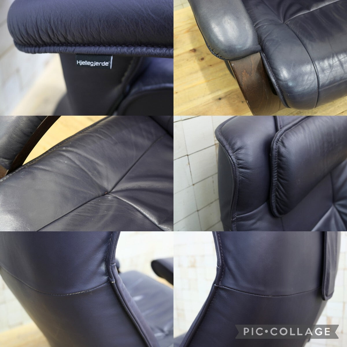 GMIH551○Hjellegjerde / イエリアーダ フィヨルド リクライニングチェア パーソナルチェア 回転椅子 オットマン レザー ノルウェー 北欧