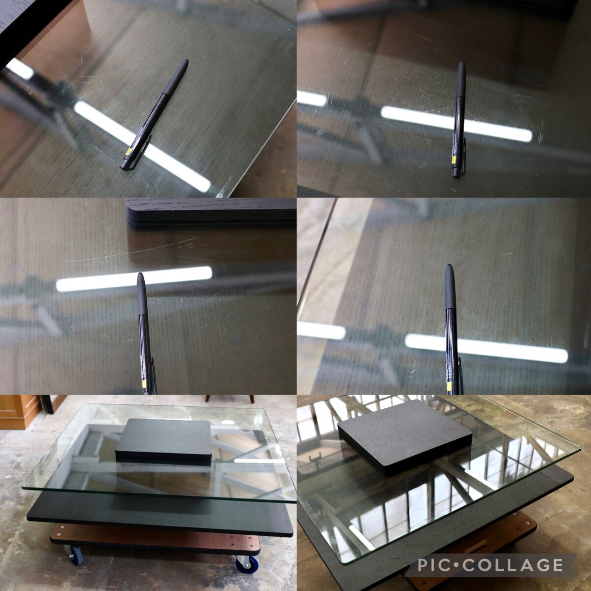 GMJK360○ARMONIA / アルモニア Corte コルテ センターテーブル ガラステーブル オーク突板 ブラック モダン