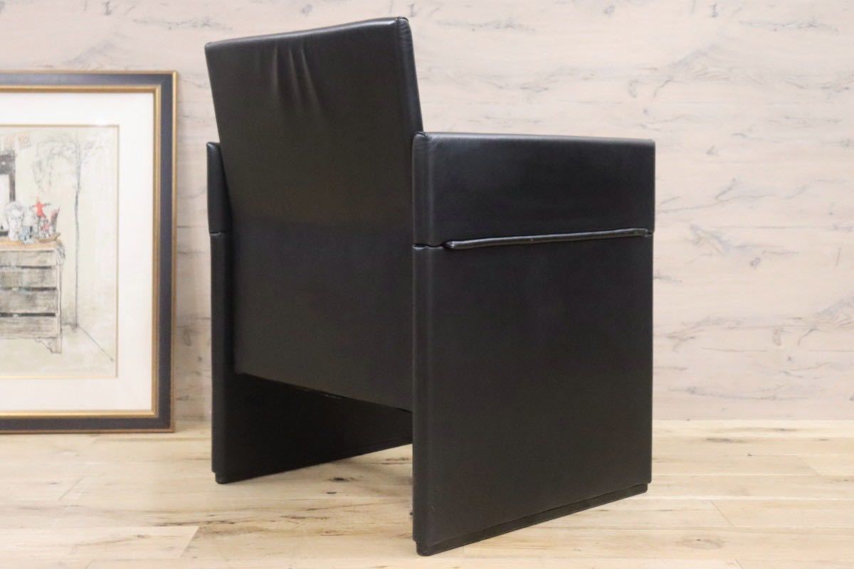 GMGK341B○Artfort / アーティフォート イージーチェア 黒 本革 イタリアモダン ヴィンテージ 稀少 検)cassina マリオベリーニ ブレイク