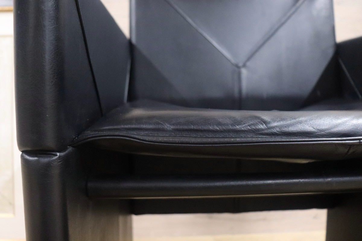 GMGK341B○Artfort / アーティフォート イージーチェア 黒 本革 イタリアモダン ヴィンテージ 稀少 検)cassina マリオベリーニ ブレイク