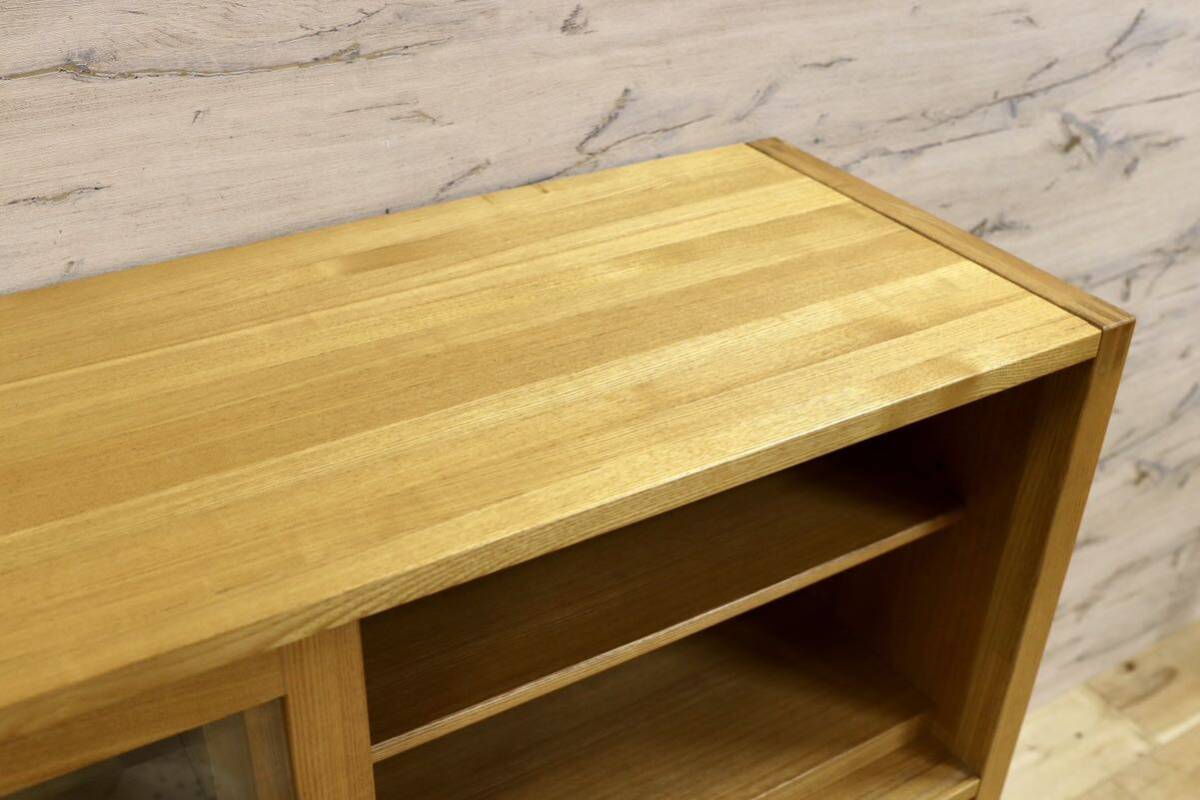 GMHS319○萩原家具 サイドボード リビングボード 茶棚 飾り棚 和モダン レトロ 漆塗 木製 検)モリシゲ