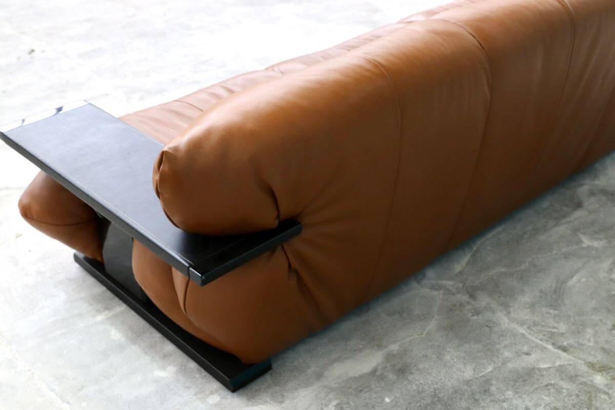 GMHN112A○モリシゲ / MORISHIGE G-アーク 3人掛けソファ トリプルソファ ライトブラウン 総革 IDC大塚家具 モダン