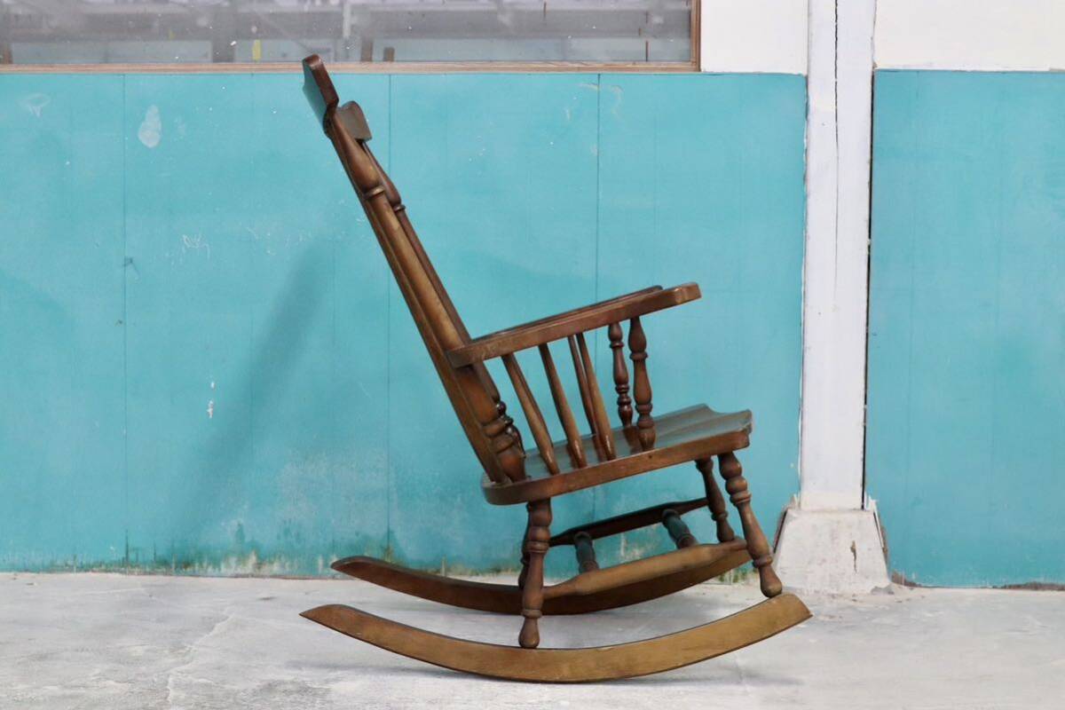 GMHK399○九州民芸家具 ロッキングチェア 揺り椅子 ミズメザクラ レトロ アンティーク 和家具 和モダン 民藝 検)北海道民芸 松本民芸家具