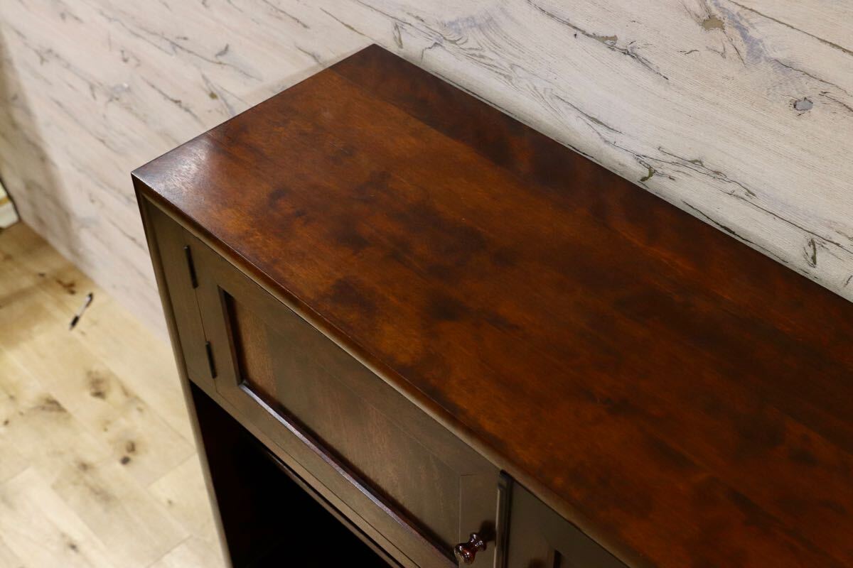 GMHH239○九州民芸家具 ミズメザクラ 茶棚 茶箪笥 飾り棚 サイドボード リビングボード 最高級 和家具 和モダン 高山デザイン検)松本民芸