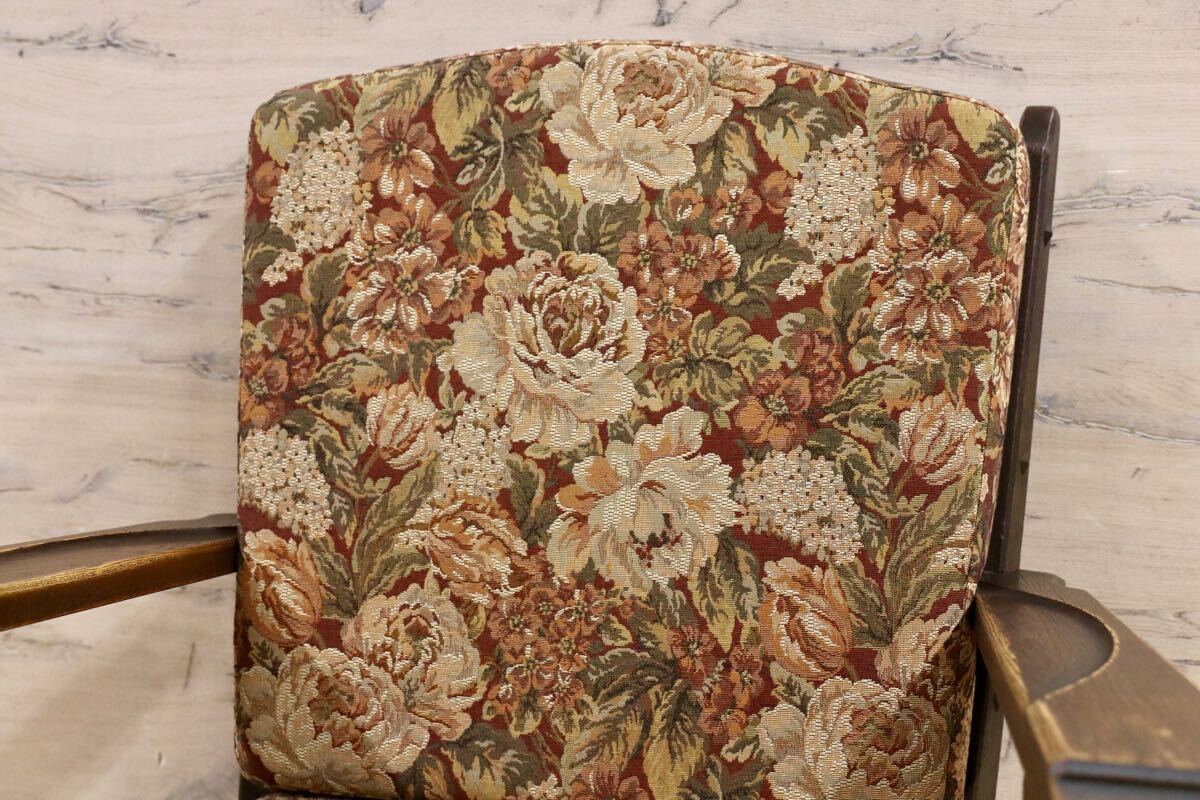 GMHK20○神戸家具 1人掛けソファ 肘掛け椅子 アームチェア 応接 椅子 楢材 クラシック レトロ アンティーク 検)永田良介