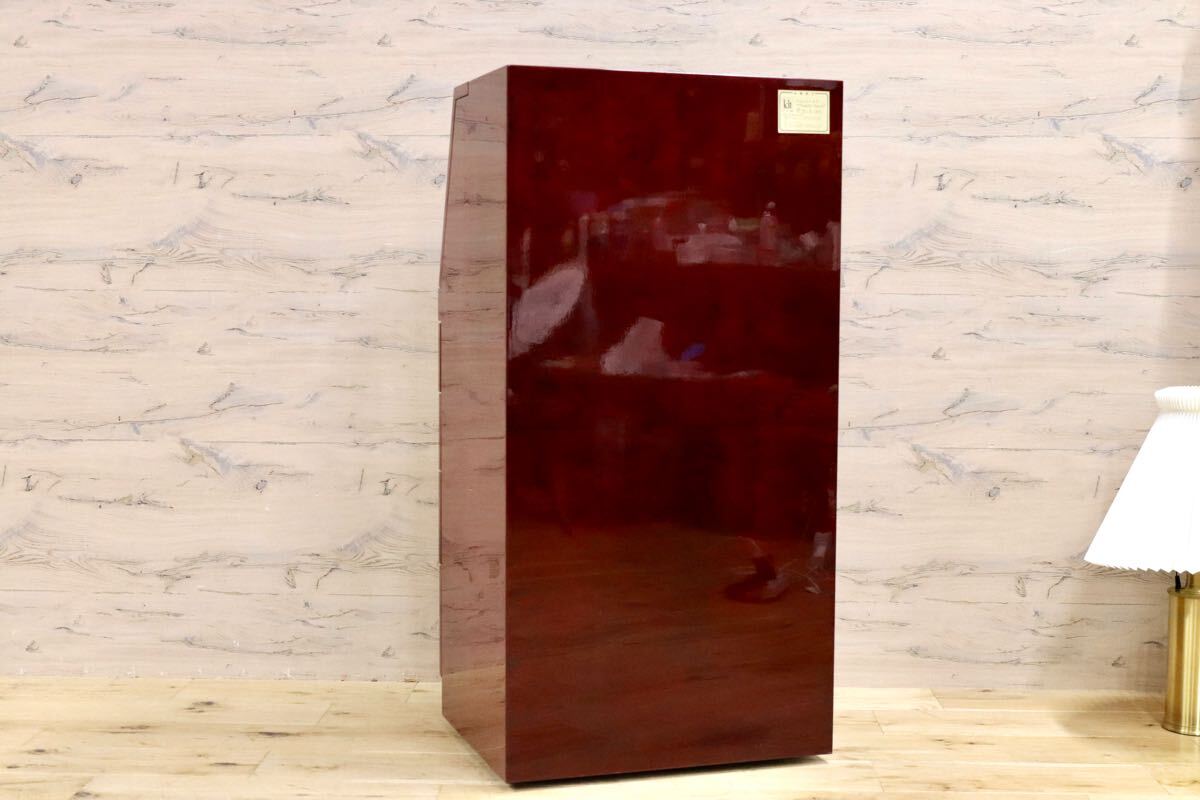 GMHS405○北谷家具 / KIT FURNITURE アクセサリーキャビネット 仔山羊革張り ジュエリーボックス ヴィンテージ 皇室御用達 定価約77万 稀少