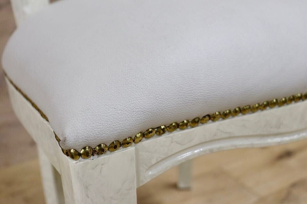 GMHN308D○Eddi Rose / エディローズ イタリア製 ダイニングチェア 食卓椅子 アームレスチェア 鋲打 猫脚 エレガント クラシック 輸入家具