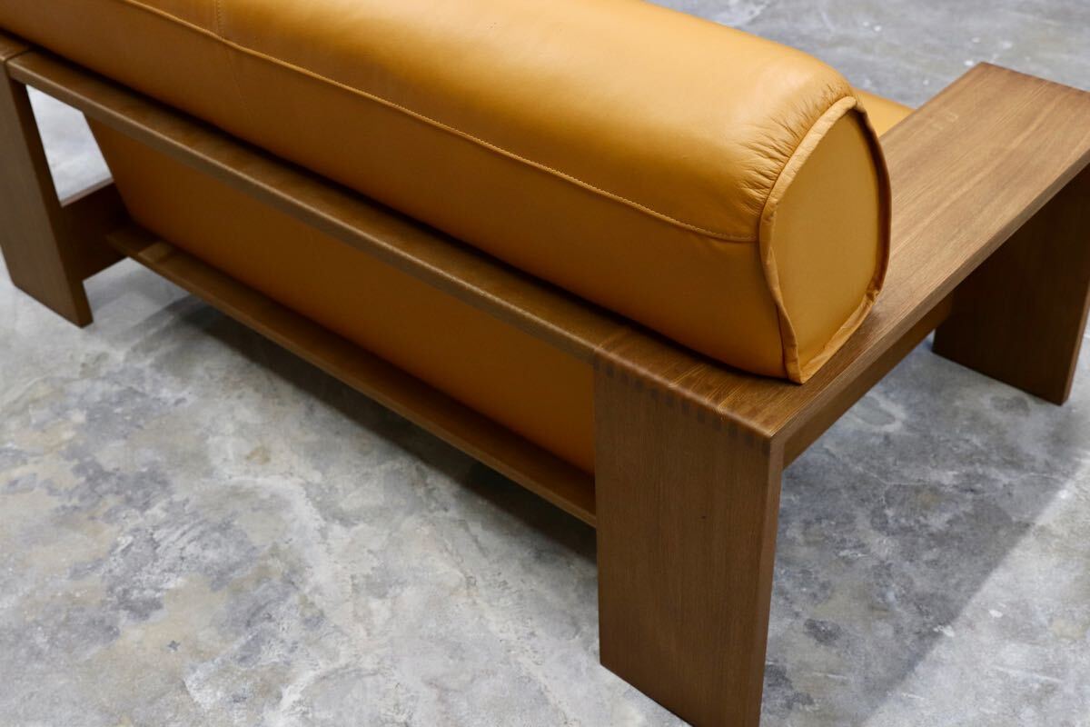 GMHN323○ナガノインテリア / NAGANO INTERIOR 2人掛けソファ ラブソファ 本革 ライトブラウン 2シーター 北欧スタイル