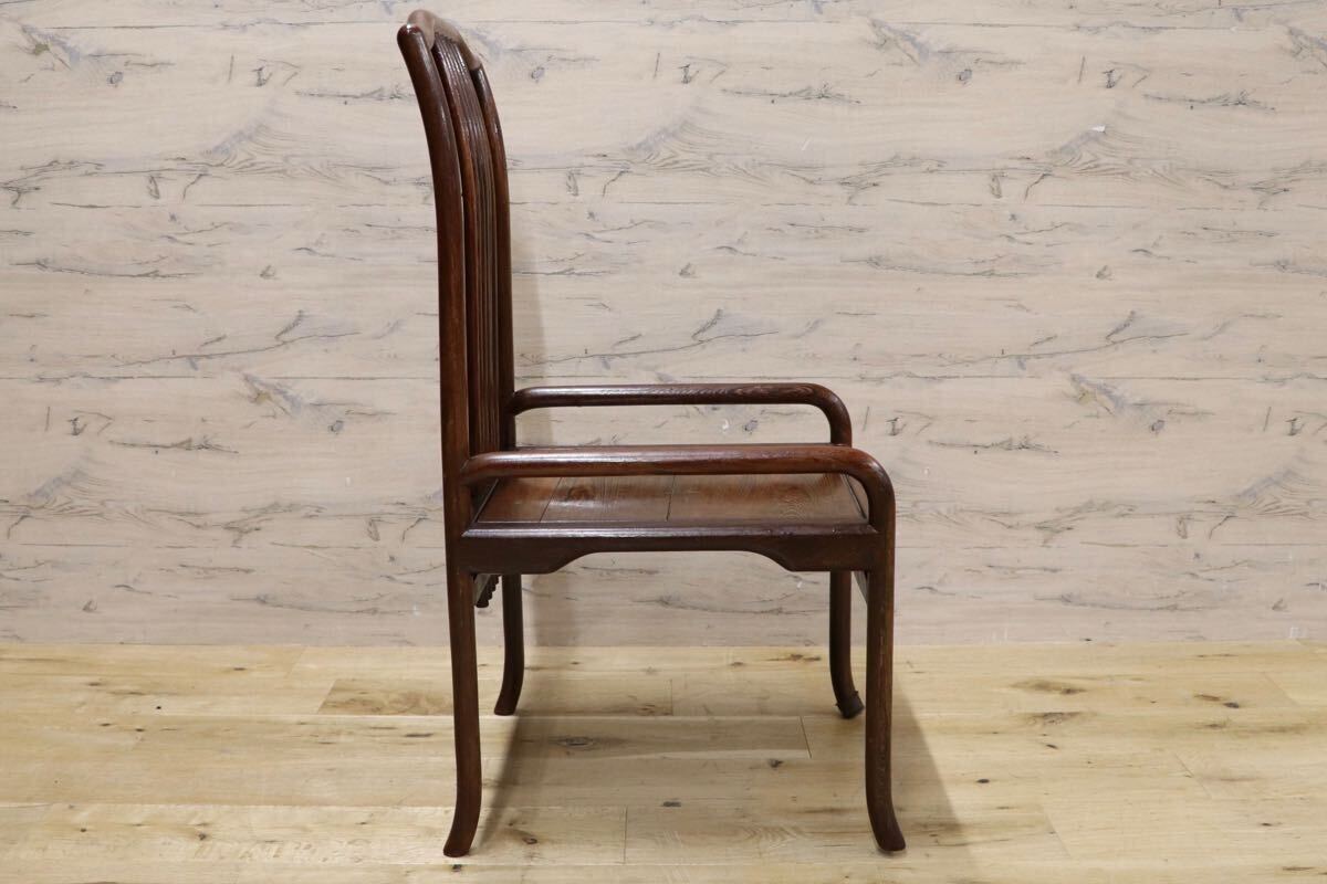 GMHS378M○唐木家具 鉄刀木 ダイニングチェア 食卓椅子 セミアームチェア アジアン ヴィンテージ オリエンタル 中国美術 椅子 木製家具