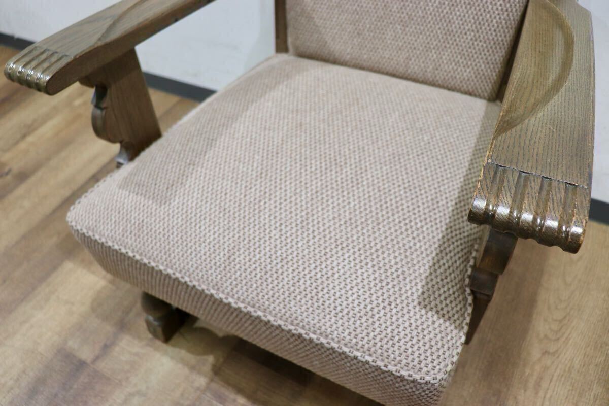 GMHK615B○神戸家具 洋家具 1人掛けソファ シングルソファ アームチェア 楢材 クラシカル 和製ヴィンテージ アンティーク 検)永田良介