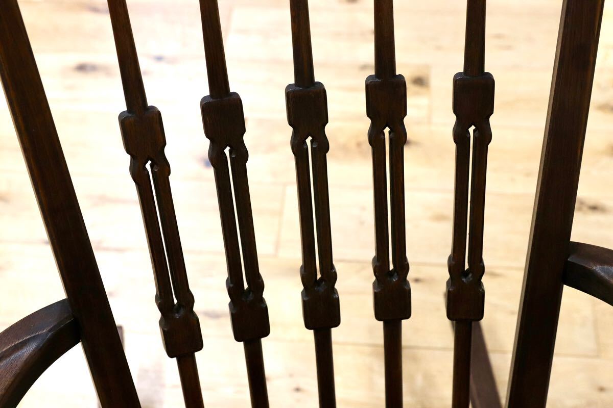 GMHS372○永田良介商店 ロッキングチェア 神戸家具 揺り椅子 楢無垢材 稀少 ヴィンテージ レトロ メンテナンス済み