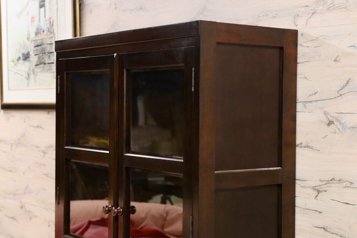 GMIS24○松本民芸家具 キャビネット 書棚 本棚 食器棚 カップボード ミズメザクラ 無垢材 和家具 和モダン