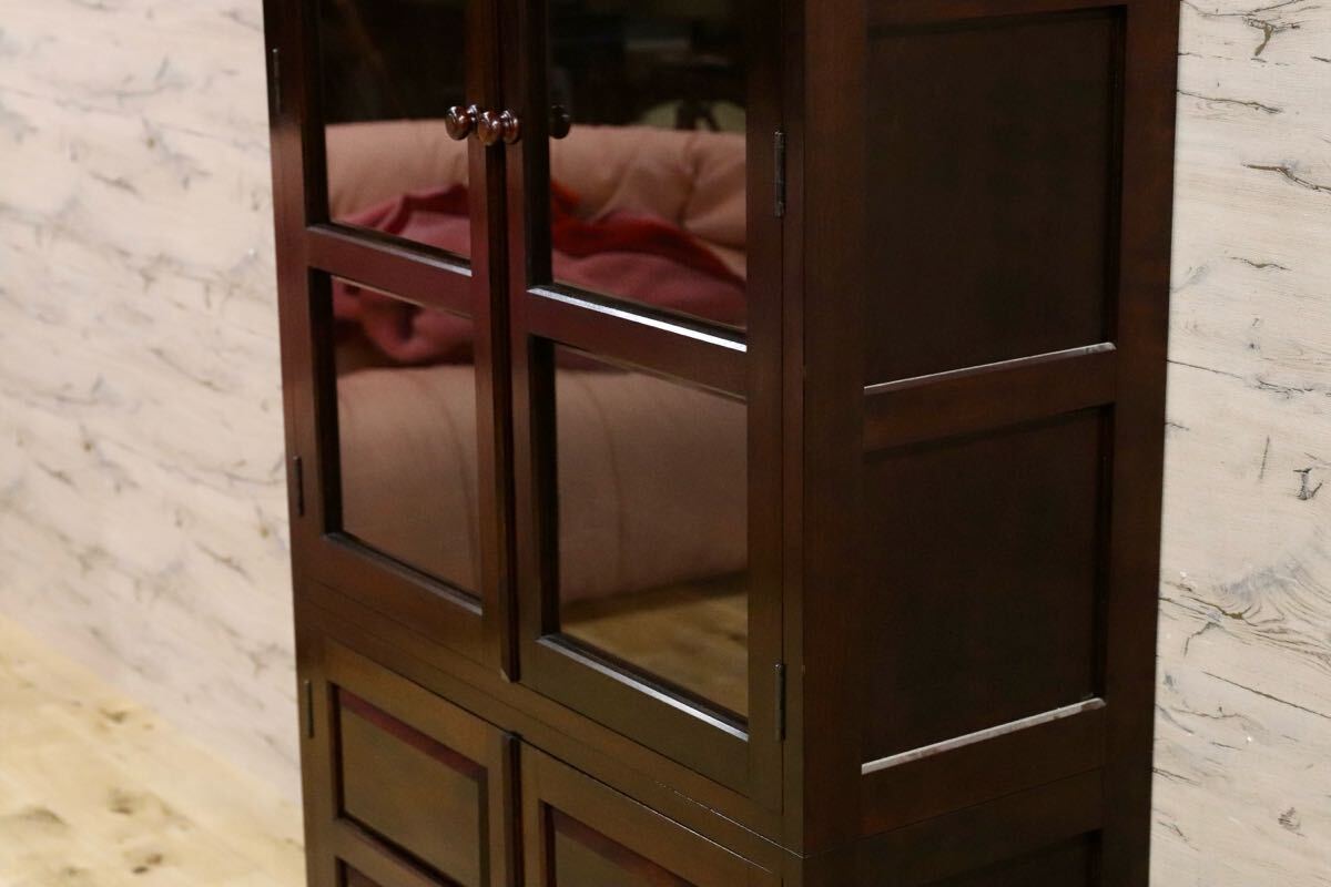 GMIS24○松本民芸家具 キャビネット 書棚 本棚 食器棚 カップボード ミズメザクラ 無垢材 和家具 和モダン