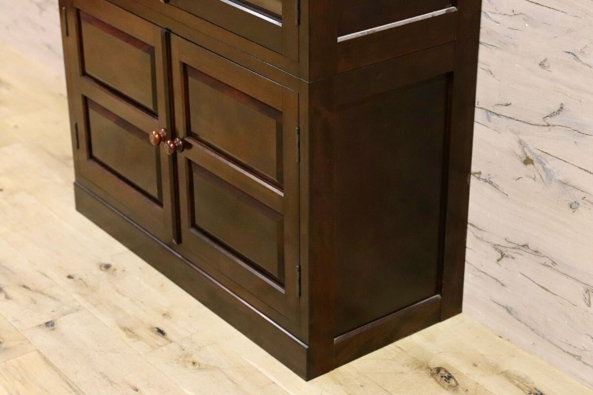 GMIS24○松本民芸家具 キャビネット 書棚 本棚 食器棚 カップボード ミズメザクラ 無垢材 和家具 和モダン