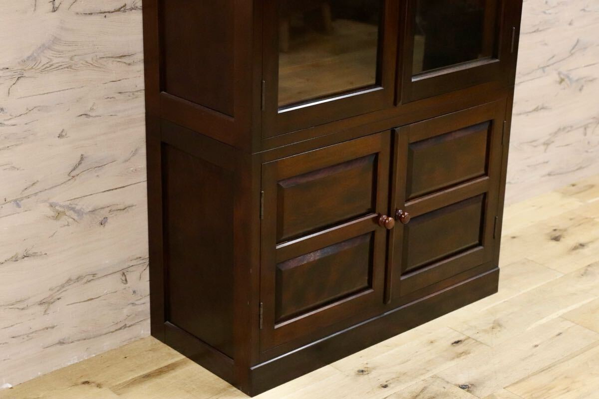 GMIS24○松本民芸家具 キャビネット 書棚 本棚 食器棚 カップボード ミズメザクラ 無垢材 和家具 和モダン