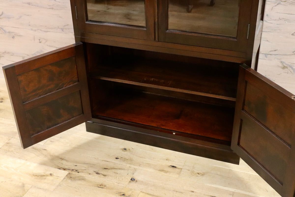 GMIS24○松本民芸家具 キャビネット 書棚 本棚 食器棚 カップボード ミズメザクラ 無垢材 和家具 和モダン