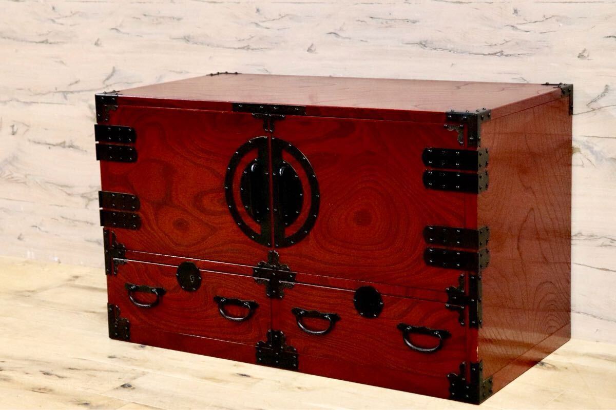 GMIS36B○青木産業 和箪笥 くれない 箪笥 チェスト 整理タンス 和家具 収納家具 欅 民芸家具 古民家 和室 座敷 和モダン レトロ