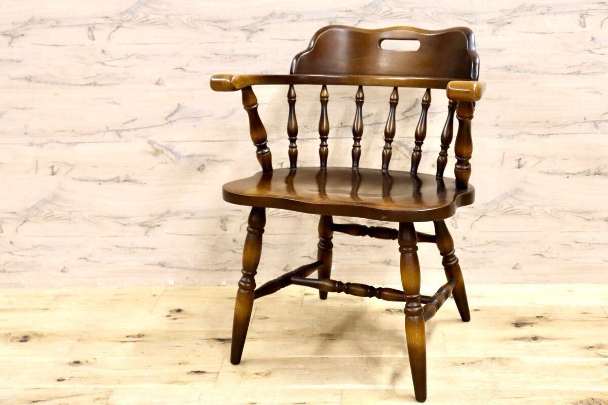 GMIK227A○飛騨産業 / HIDA キツツキ 穂高 アームチェア ダイニングチェア キャプテンチェア ブナ材 椅子 ヴィンテージ 無垢 国産家具