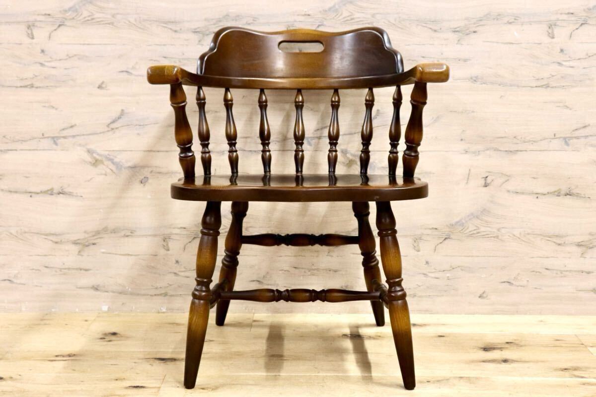 GMIK227A○飛騨産業 / HIDA キツツキ 穂高 アームチェア ダイニングチェア キャプテンチェア ブナ材 椅子 ヴィンテージ 無垢 国産家具