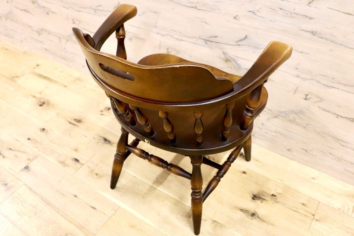 GMIK227A○飛騨産業 / HIDA キツツキ 穂高 アームチェア ダイニングチェア キャプテンチェア ブナ材 椅子 ヴィンテージ 無垢 国産家具