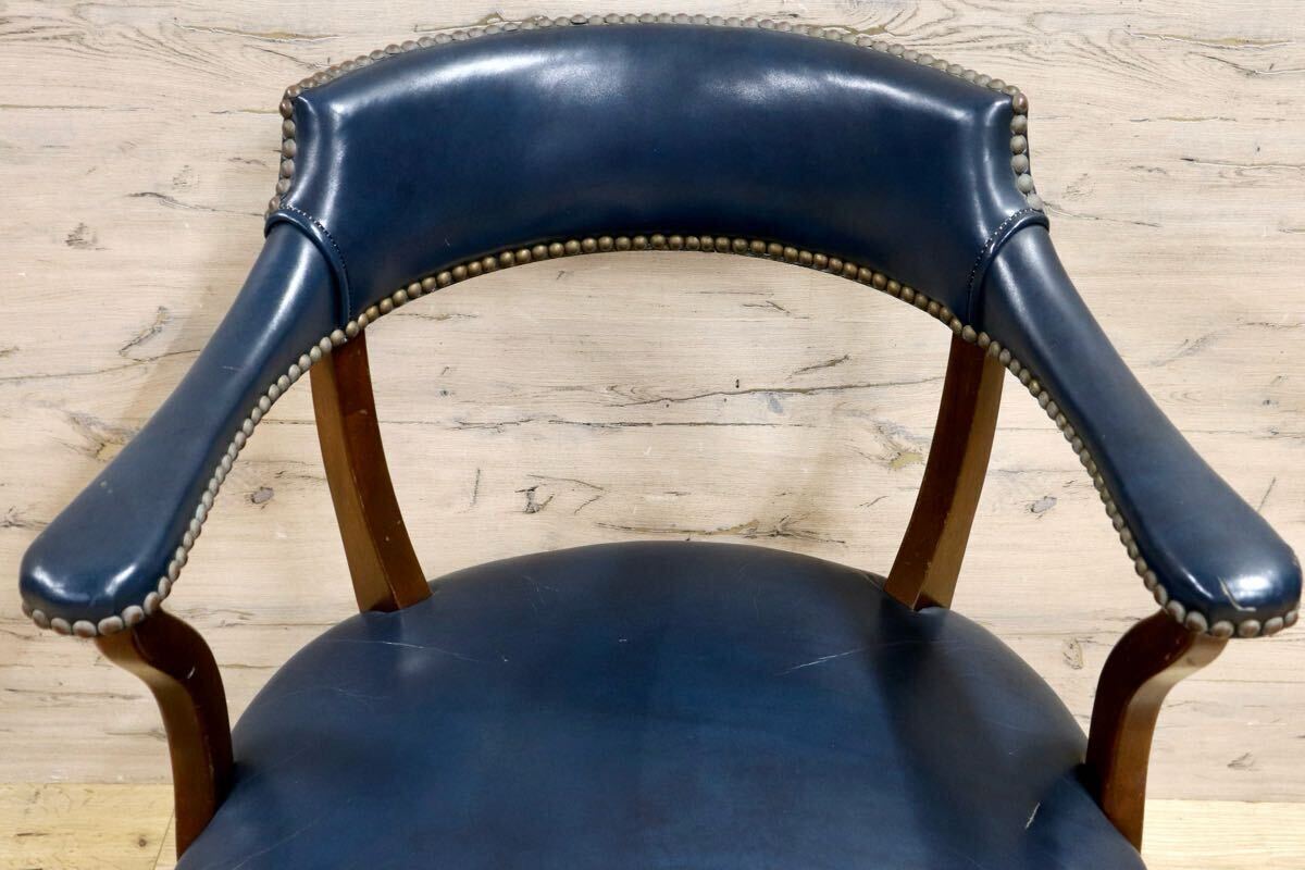GMIK212○HICKORY CHAIR / ヒッコリーチェア ラウンジチェア 1人掛けソファ 鋲打ち 革張り ヴィンテージ アーリーアメリカン稀少