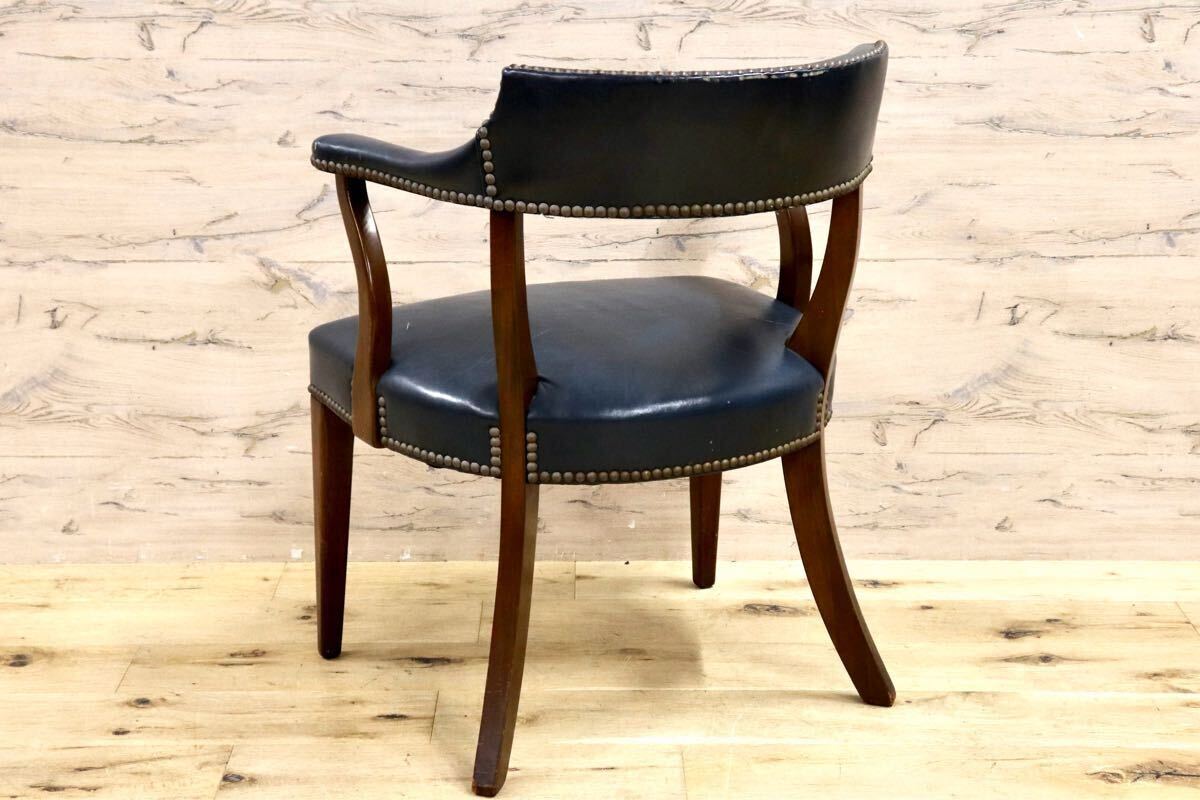 GMIK212○HICKORY CHAIR / ヒッコリーチェア ラウンジチェア 1人掛けソファ 鋲打ち 革張り ヴィンテージ アーリーアメリカン稀少