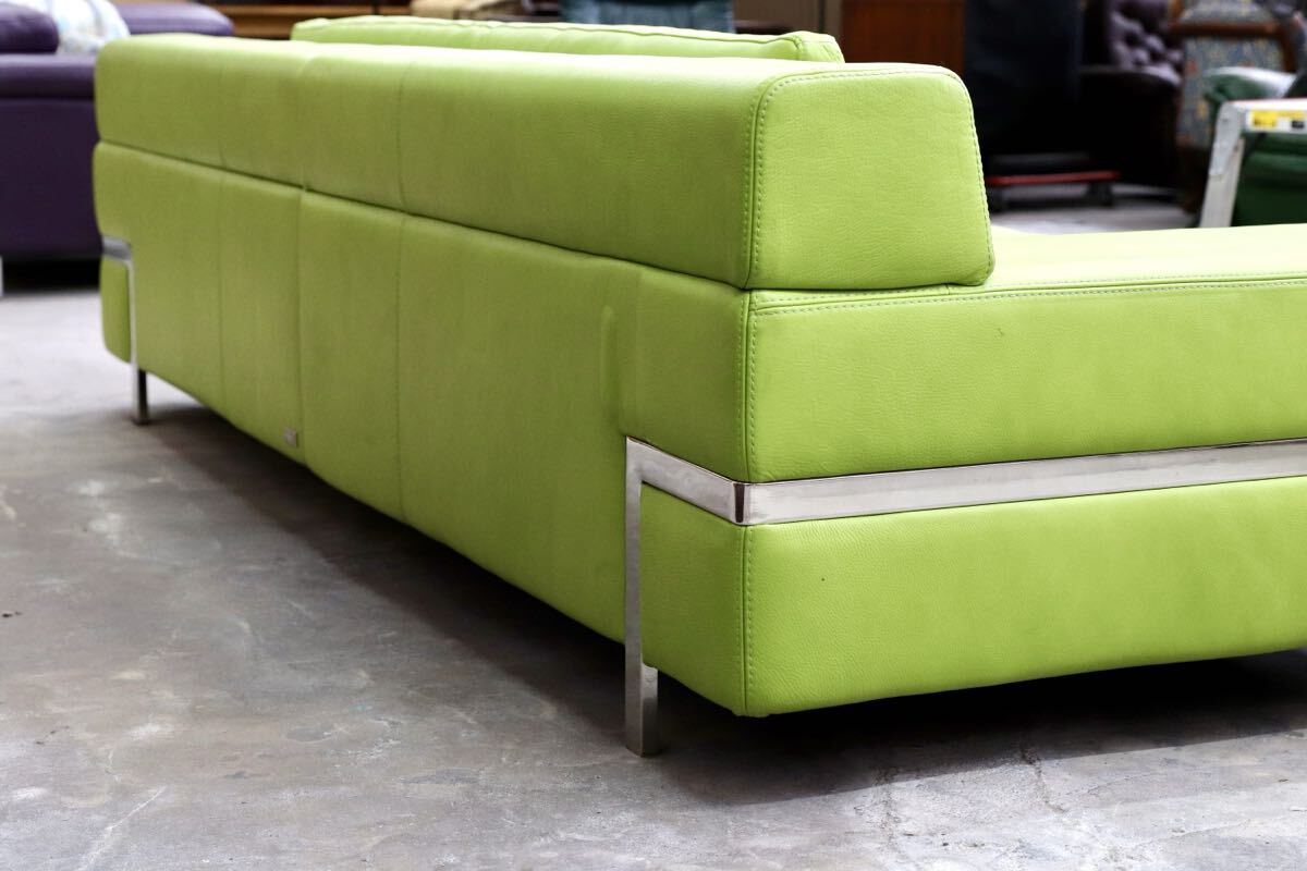 GMIK371○Contempo furniture / コンテンポ 大型 3人掛けソファ トリプルソファ イタリア製 本革 長椅子 検)cassina b&b arflex