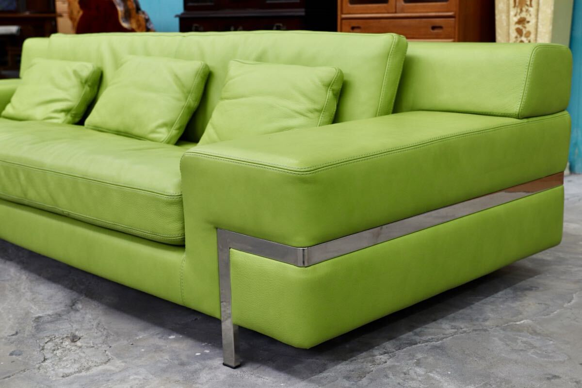 GMIK371○Contempo furniture / コンテンポ 大型 3人掛けソファ トリプルソファ イタリア製 本革 長椅子 検)cassina b&b arflex