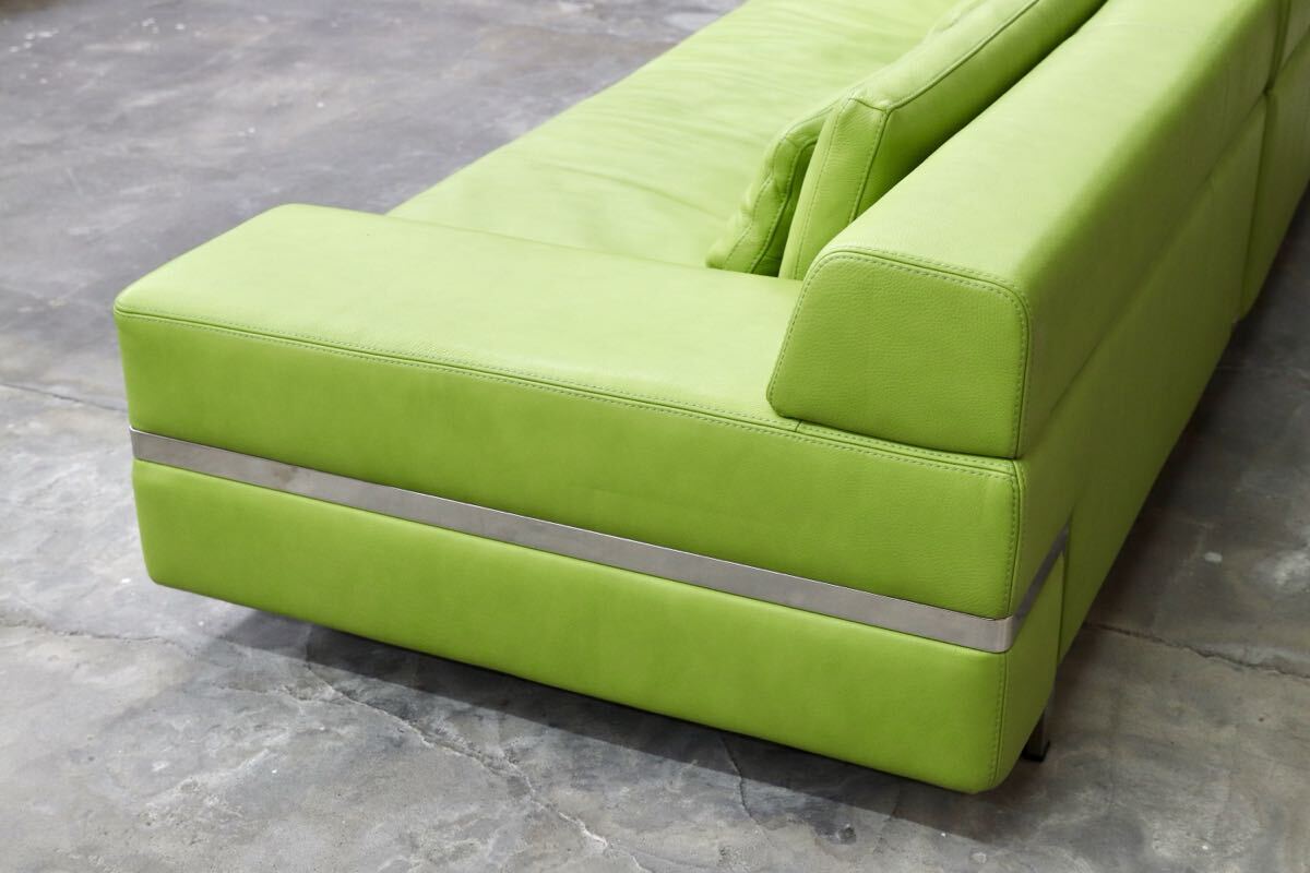 GMIK371○Contempo furniture / コンテンポ 大型 3人掛けソファ トリプルソファ イタリア製 本革 長椅子 検)cassina b&b arflex