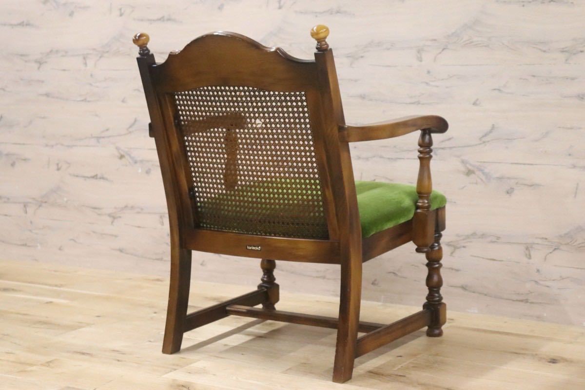 GMGN356D○karimoku / カリモク オールドカリモク コロニアル ラウンジチェア 椅子 シングルソファ ファブリック ベロア ブナ材