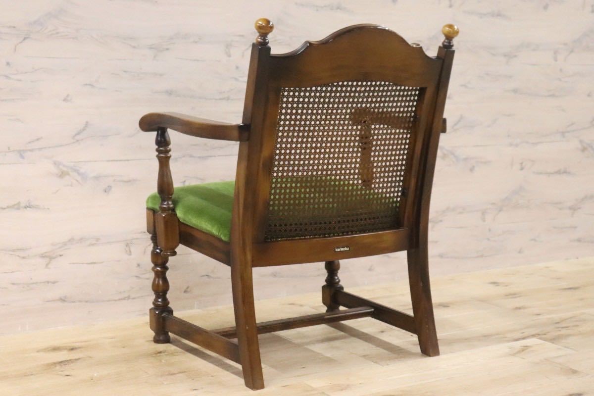 GMGN356D○karimoku / カリモク オールドカリモク コロニアル ラウンジチェア 椅子 シングルソファ ファブリック ベロア ブナ材