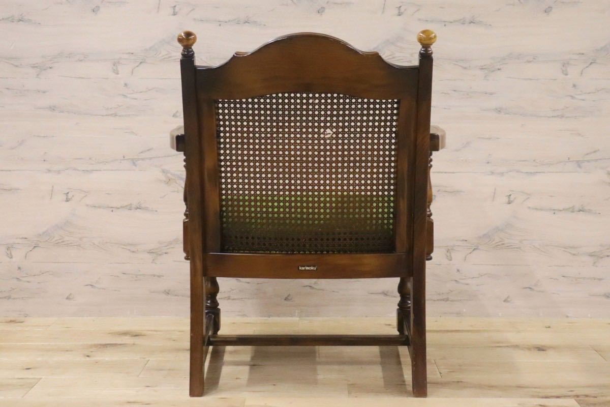 GMGN356D○karimoku / カリモク オールドカリモク コロニアル ラウンジチェア 椅子 シングルソファ ファブリック ベロア ブナ材