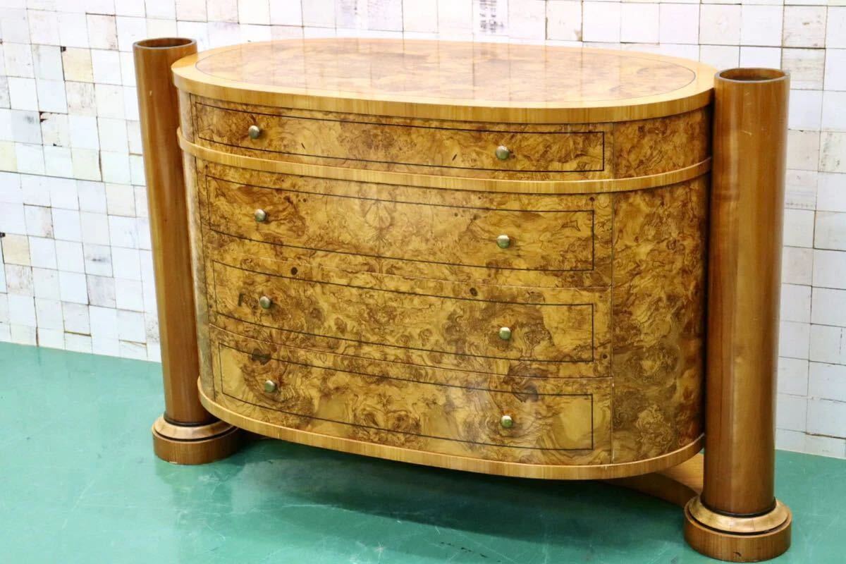 GMFS126○ANNIBALE COLOMBO アニバルコロンボ 4段チェスト チェスト サイドボード 飾り棚 象嵌細工 マホガニー材 最高級 イタリア