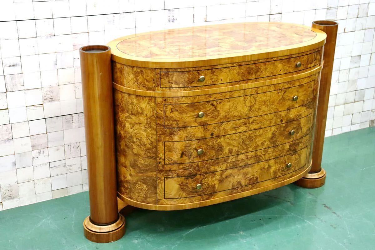 GMFS126○ANNIBALE COLOMBO アニバルコロンボ 4段チェスト チェスト サイドボード 飾り棚 象嵌細工 マホガニー材 最高級 イタリア