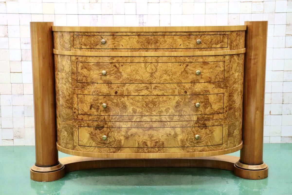 GMFS126○ANNIBALE COLOMBO アニバルコロンボ 4段チェスト チェスト サイドボード 飾り棚 象嵌細工 マホガニー材 最高級 イタリア