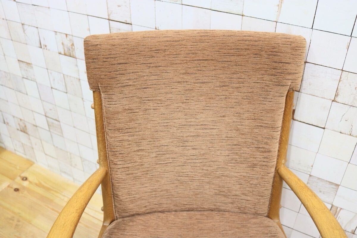 GMIK413AK○mobilia / モビリア DANISH 北欧ヴィンテージ アームチェア ダイニングチェア 椅子 オーク材 ファブリック 稀少 検)ウェグナー