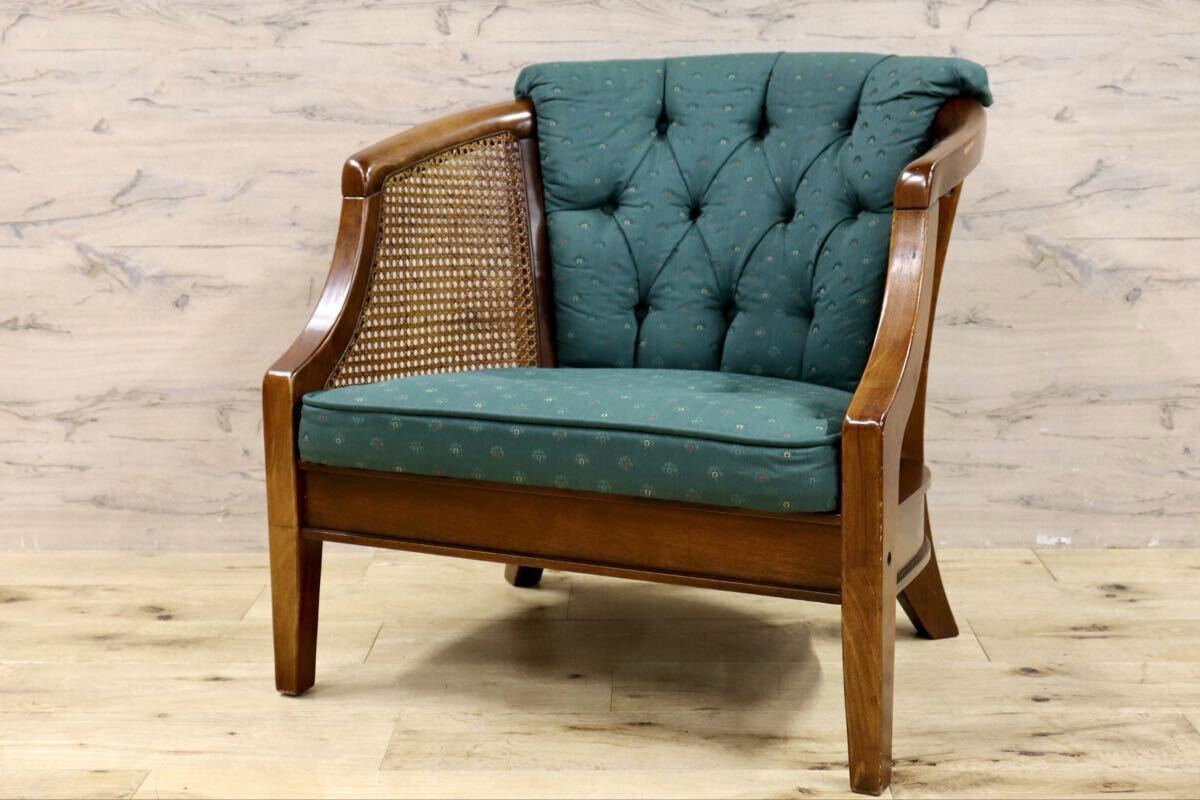 GMIH221B○三越家具 Brugge ブルージュ アームチェア ラウンジチェア ファブリック ラタン クラシック ヨーロピアン 英国カントリー 椅子