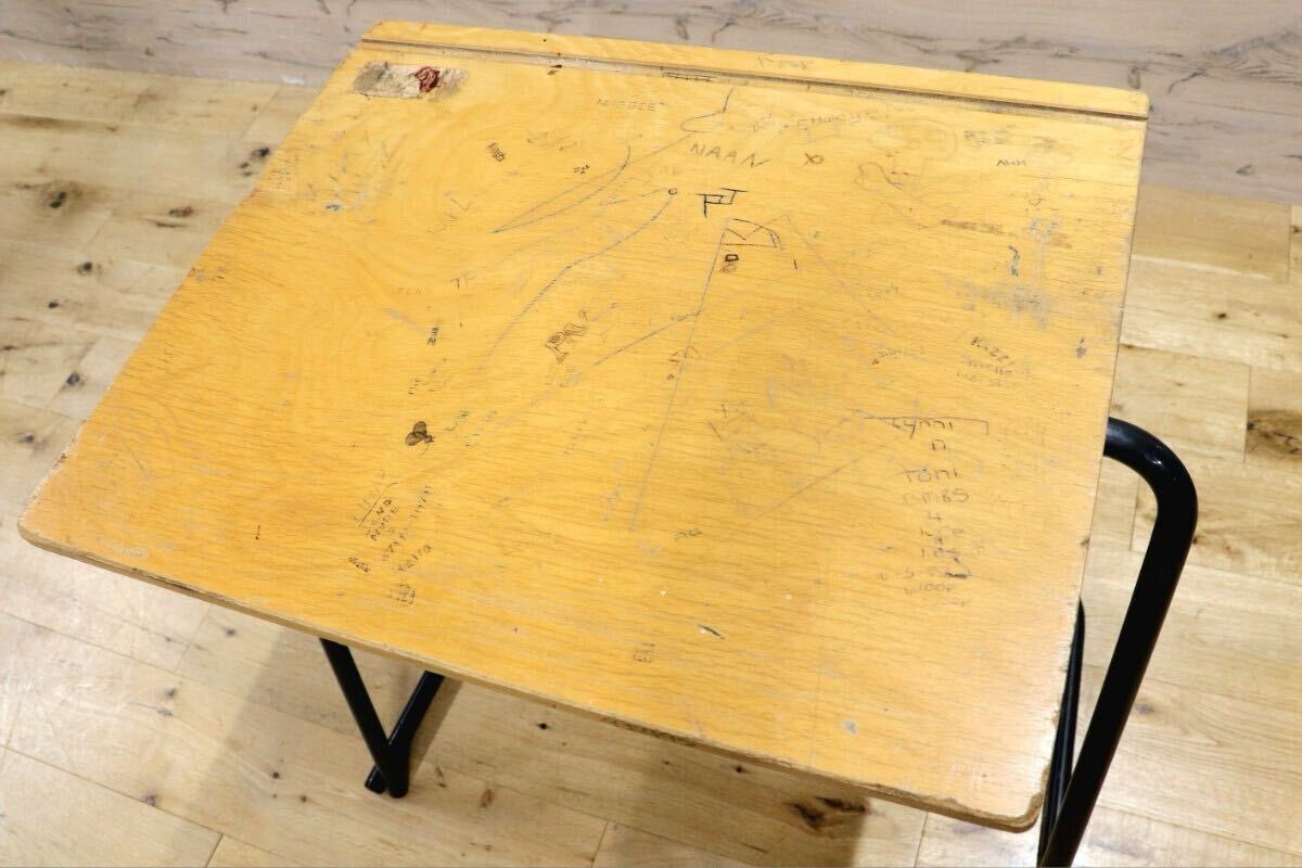 GMIS215A○西洋 イギリス スクールデスク ナチュラル ヴィンテージ 学校机 勉強机 パソコンデスク 簡易テーブル インダストリアル 什器