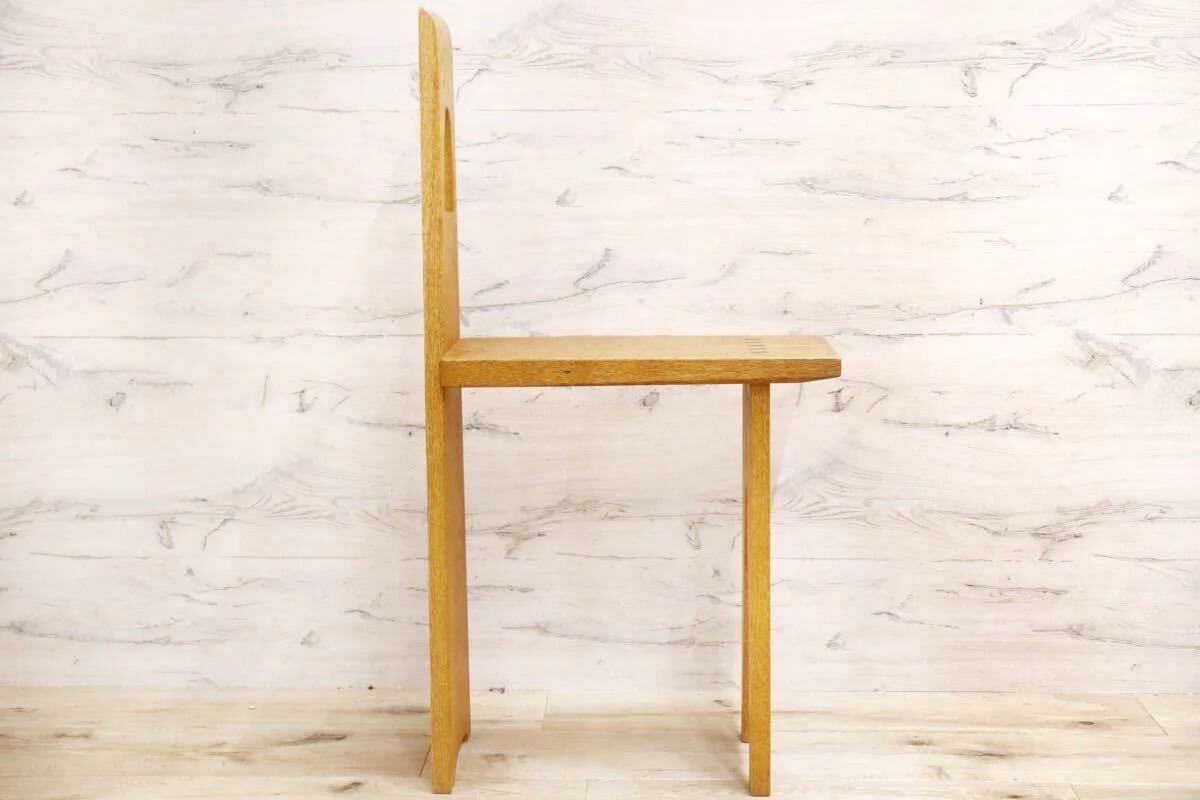 GMFK413○工房家具 椅子 花台 飾り台 腰掛け 楢材 無垢材 木製 飾り台 オブジェ 展示品