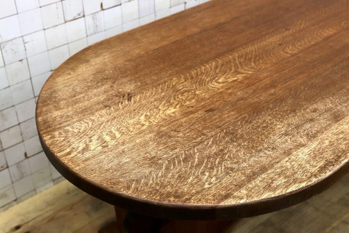 GMIO253○矢澤金太郎 ダイニングテーブル 食卓テーブル 指物工房 無垢材 槍鉋 ヴィンテージ 高級家具 稀少