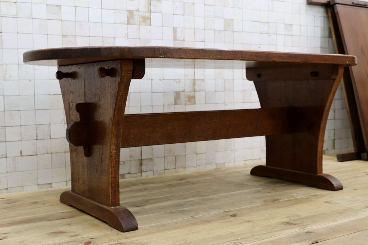 GMIO253○矢澤金太郎 ダイニングテーブル 食卓テーブル 指物工房 無垢材 槍鉋 ヴィンテージ 高級家具 稀少