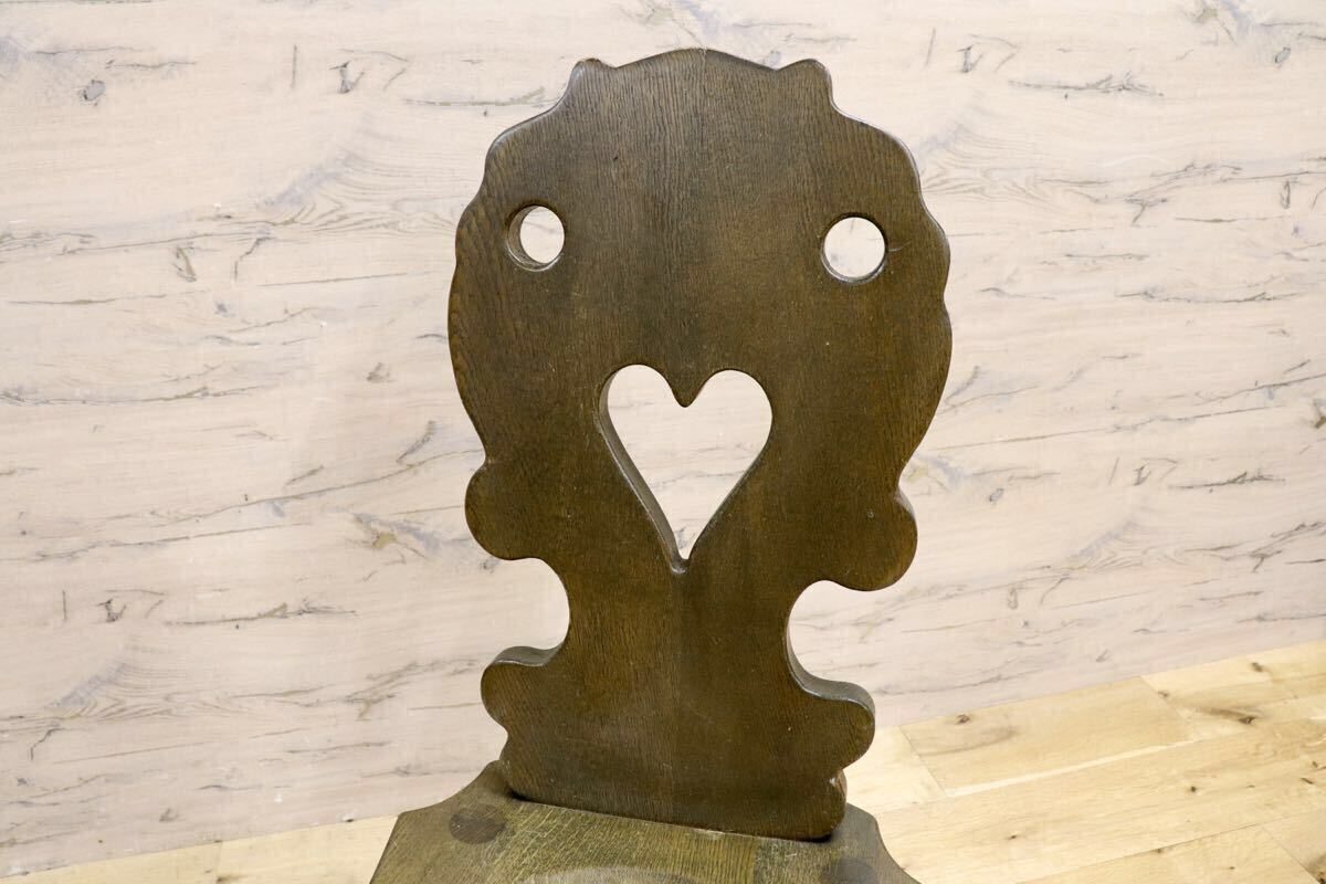 GMIK619A○ハート ダイニングチェア 2脚セット アームレスチェア 椅子 カントリー ヴィンテージ アンティーク デザイン 木製家具