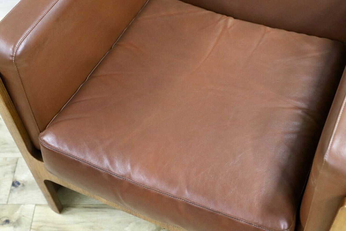 GMIK654A○天童木工 / Tendo HACO ハコ チーク材 ジャパニーズモダン ヴィンテージ 1人掛けソファ シングルソファ 合皮 剣持勇 稀少