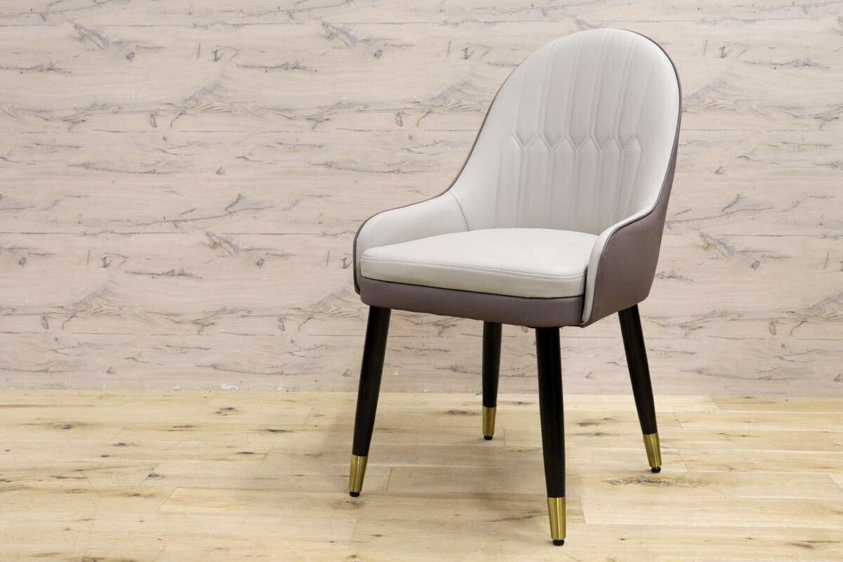 GMIS334D○モダン ダイニングチェア セミアームチェア 椅子 食卓椅子 レザー シンプル スタイリッシュ インテリア