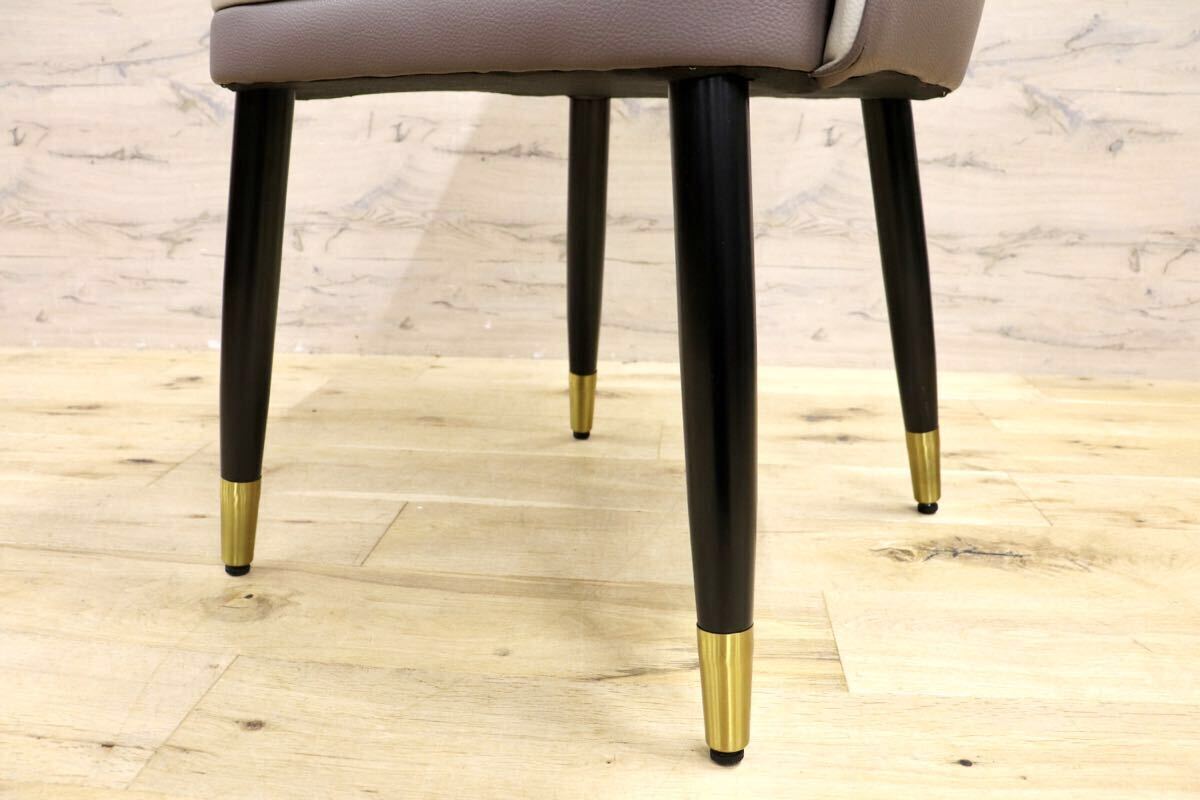 GMIS334D○モダン ダイニングチェア セミアームチェア 椅子 食卓椅子 レザー シンプル スタイリッシュ インテリア